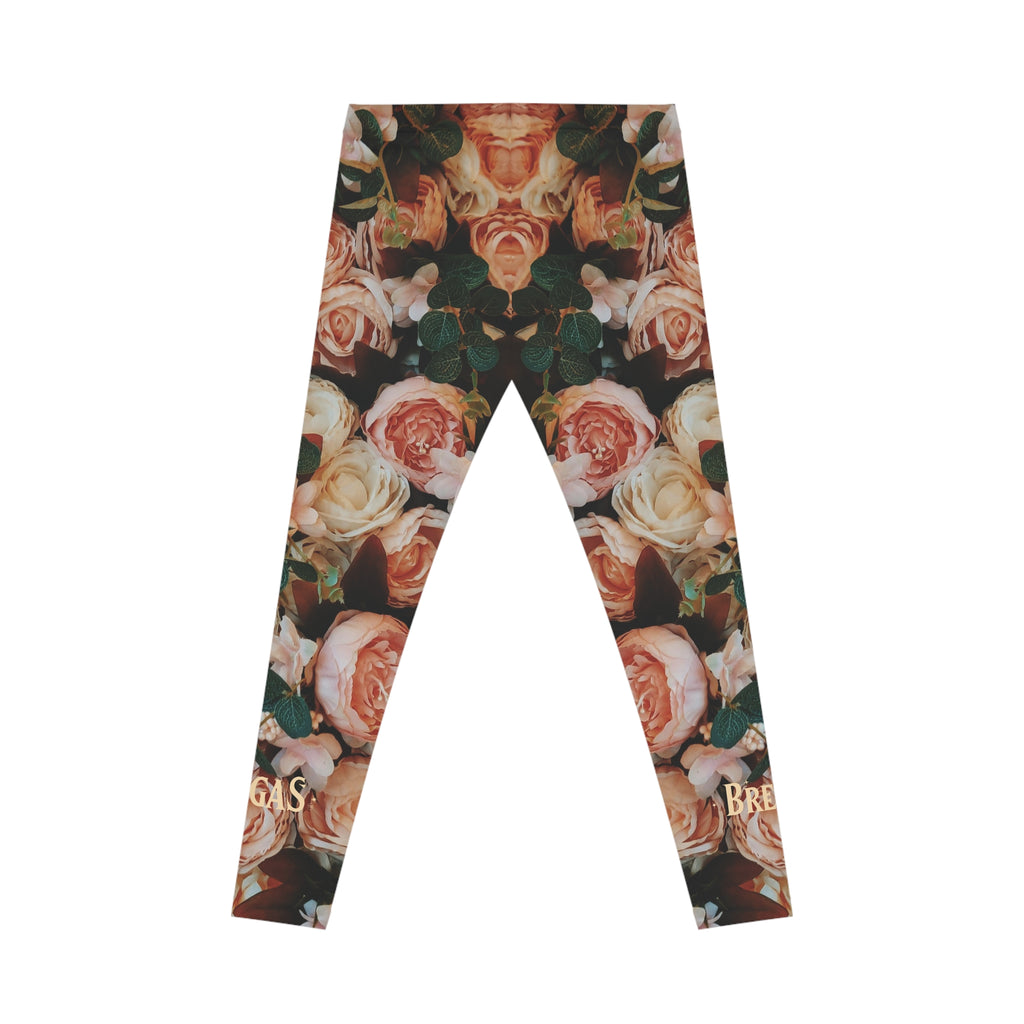 Leggings, Bohemian Garden Roses, Non Dating Cool. Made in the USA.