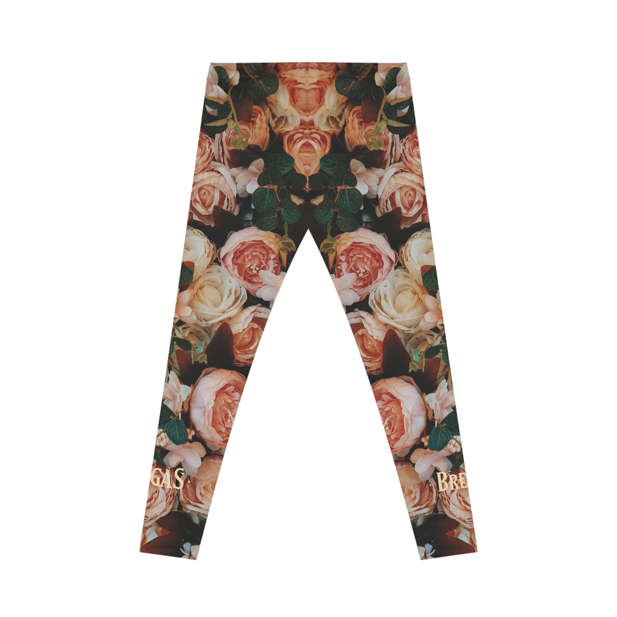 Leggings, Bohemian Garden Roses, Non Dating Cool. Made in the USA.