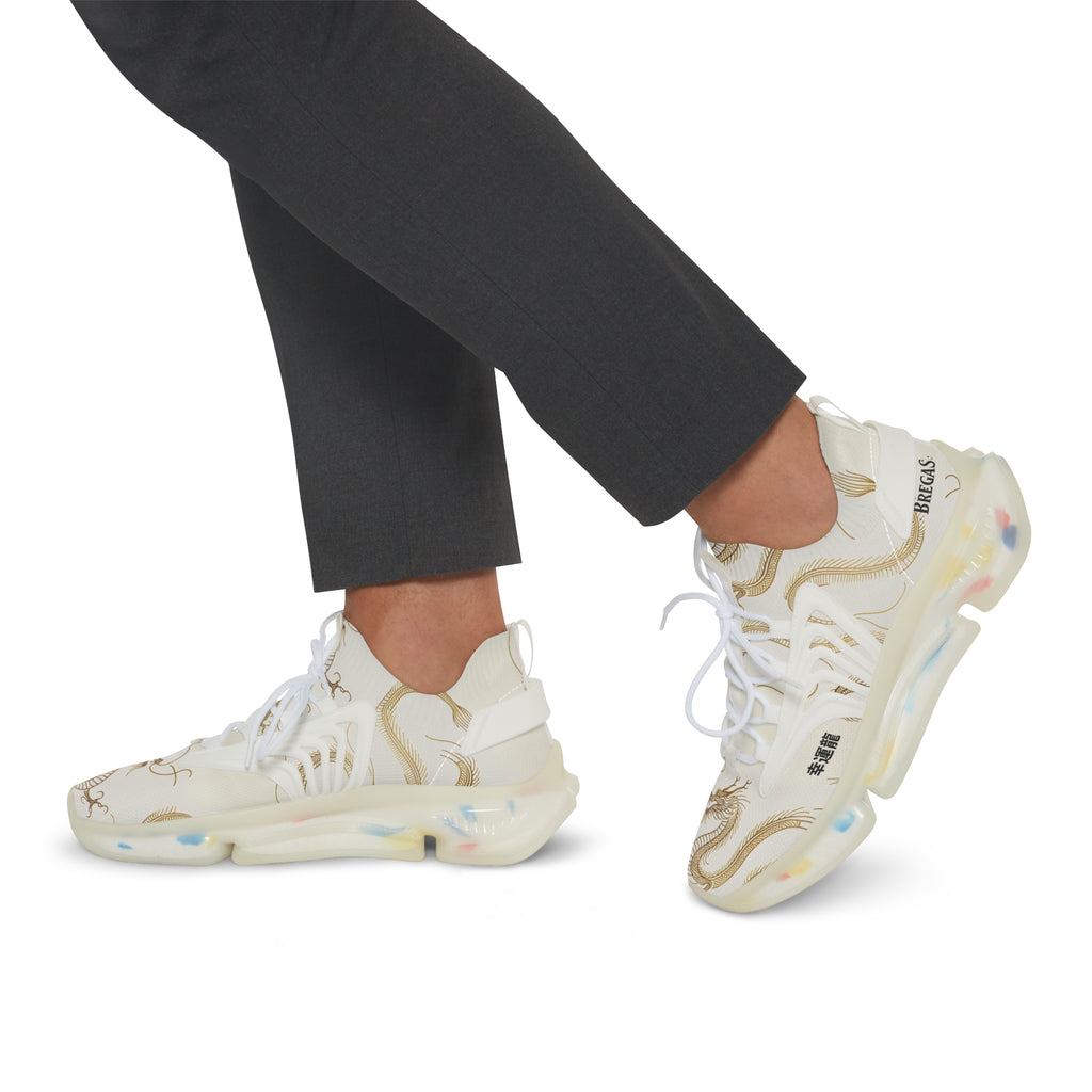 Women's Sneakers, Golden Dragon, with 幸運龍 Lucky Dragon Chinese text