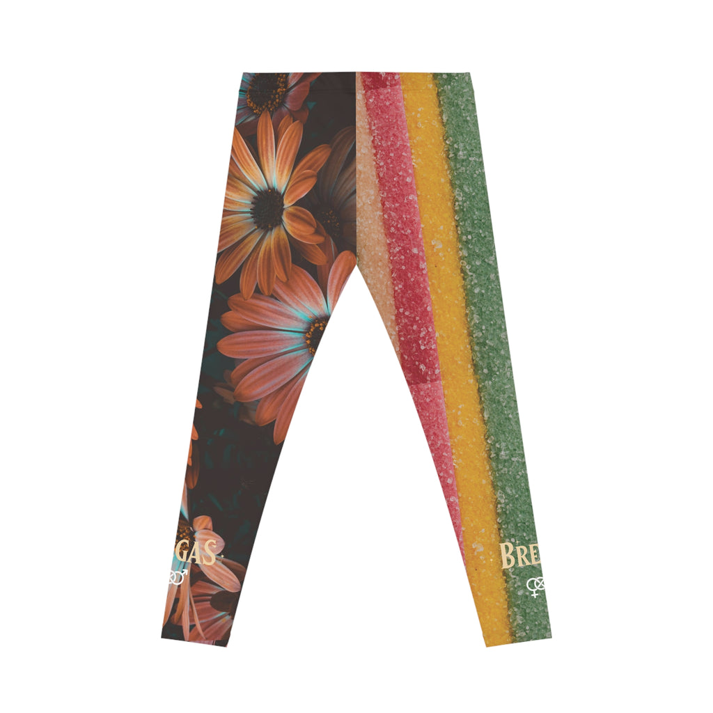 Leggings, Striped Candy and Vintage Red Daisies. Bisexual. Made in the USA.