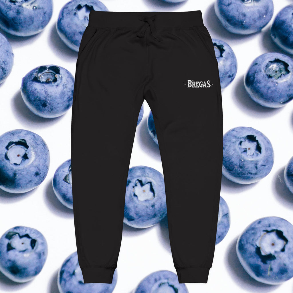 Fleece Sweatpants with silver Embroidered Bregas logo, Sweatpants for Women and Men
