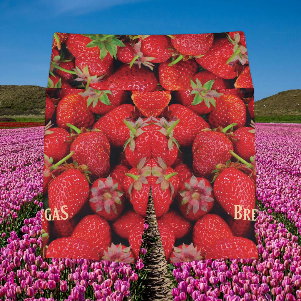 Workout Shorts, Strawberries, W4W. Made in the USA.