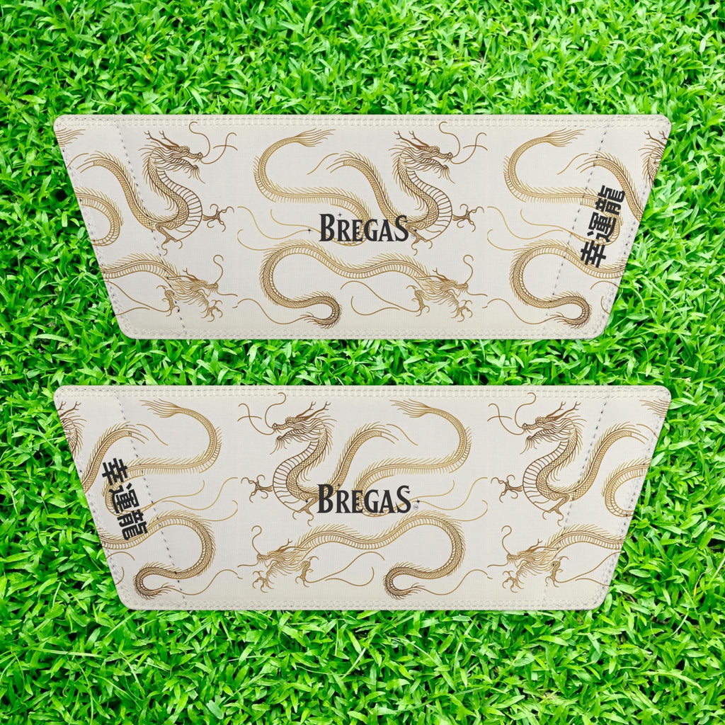 Golden Dragon Women's custom Slides with a 幸運龍 Lucky Dragon traditional Chinese text blessing