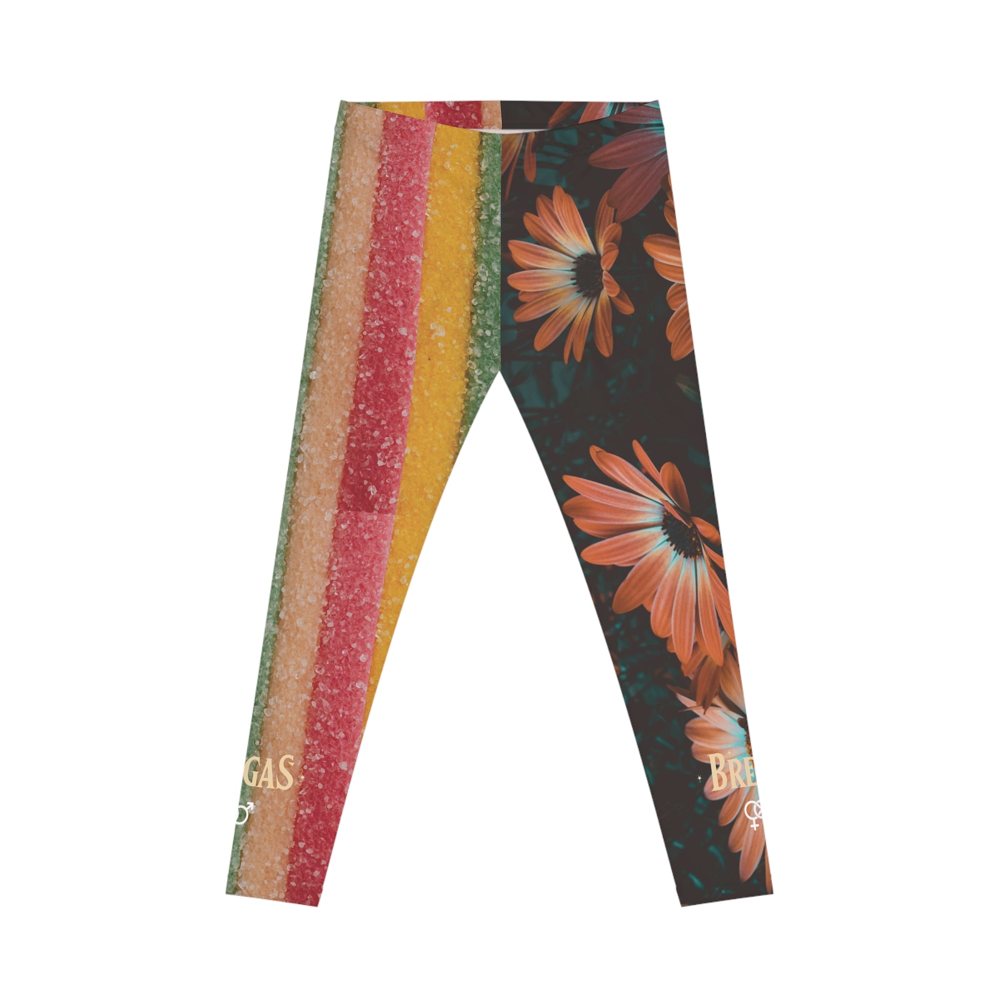 Leggings, Striped Candy and Vintage Red Daisies. Bisexual. Made in the USA.