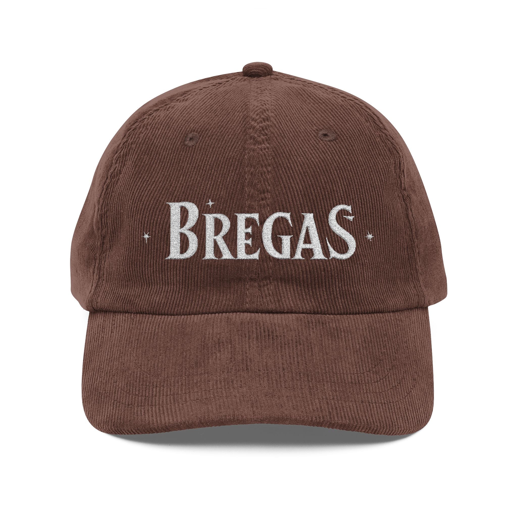 Vintage Corduroy Caps, silver Embroidery, Bregas logo