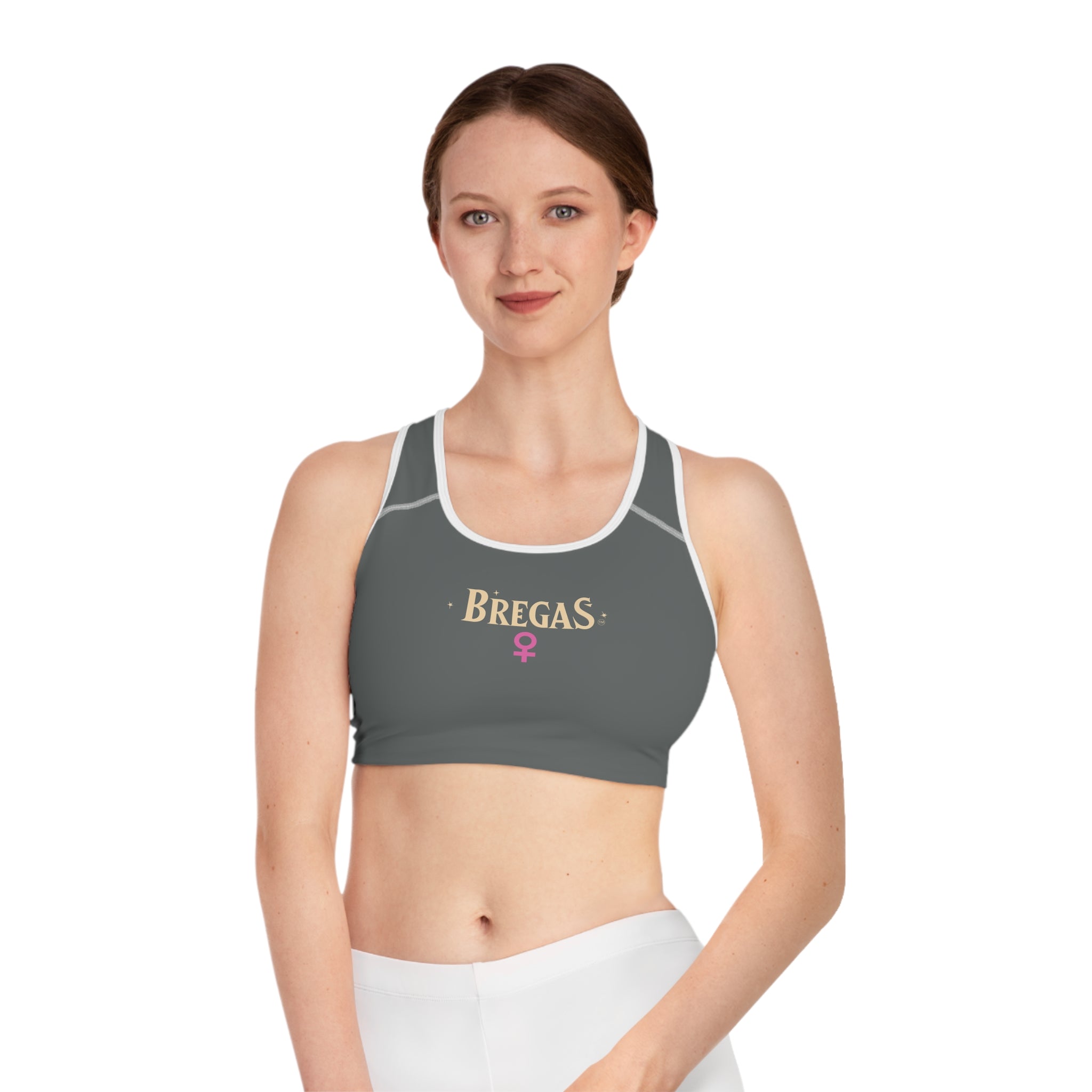 Sports Bra, Dark Grey, W4W. Made in the USA.