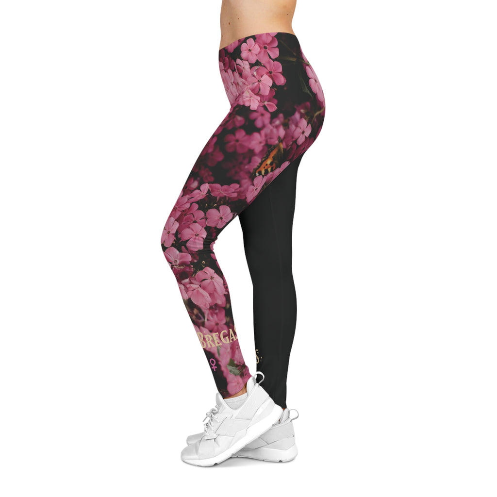 Leggings, Pink flowers and a Butterfly, W4W. Made in the USA.