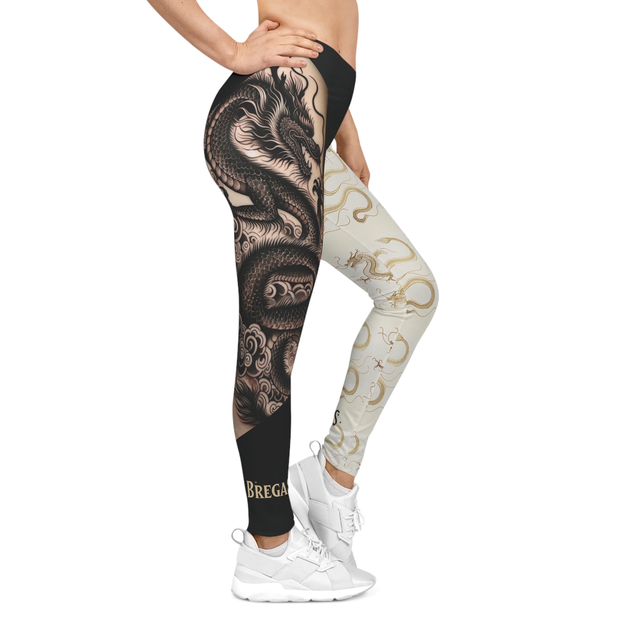Leggings, Fierce Dragon tattoo & lucky Golden Dragon design