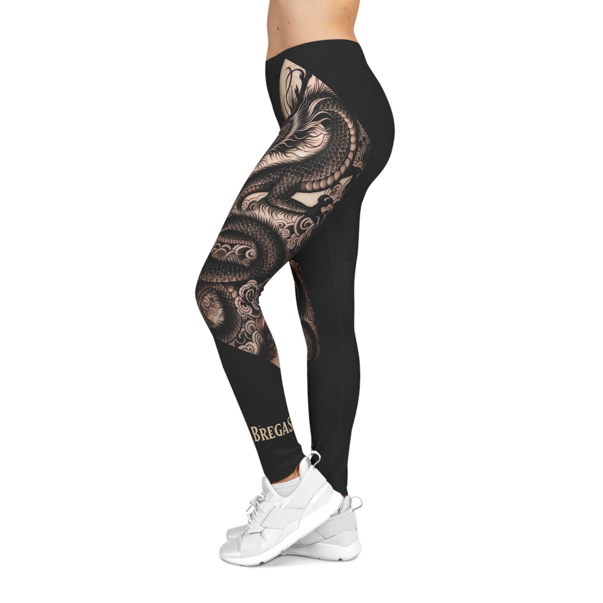 Leggings, Fierce Dragon tattoo double leg, Non Dating Cool