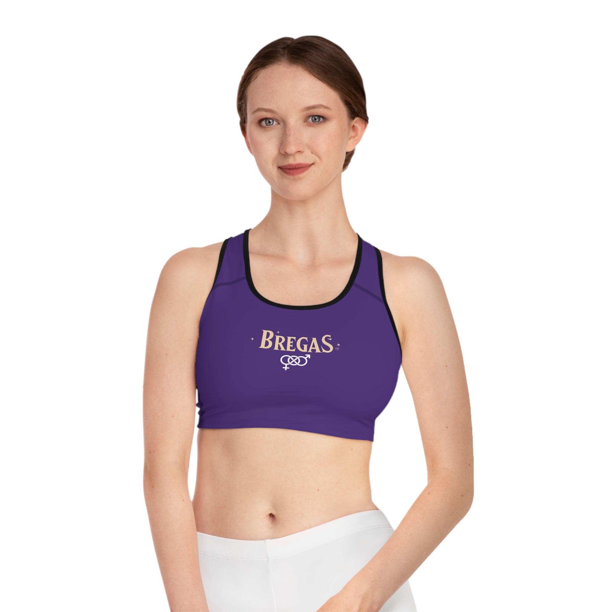 Sports Bra, Purple, Bisexual. Made in the USA.