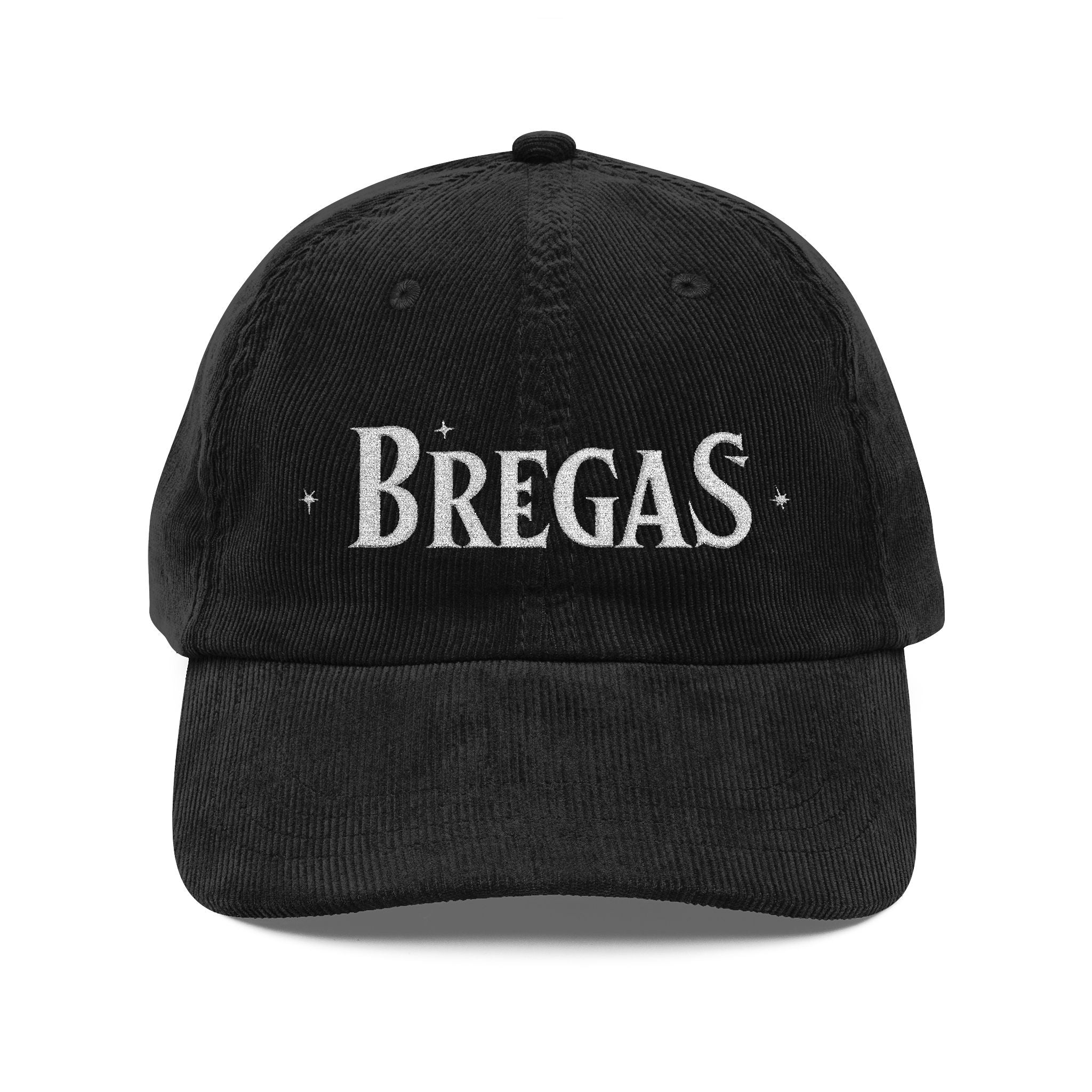 Vintage Corduroy Caps, silver Embroidery, Bregas logo