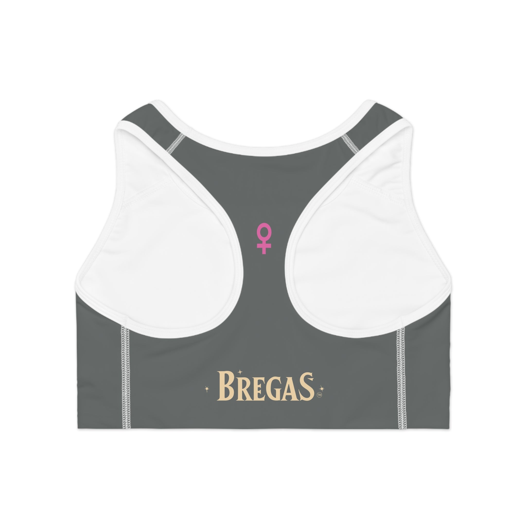 Sports Bra, Dark Grey, W4W. Made in the USA.