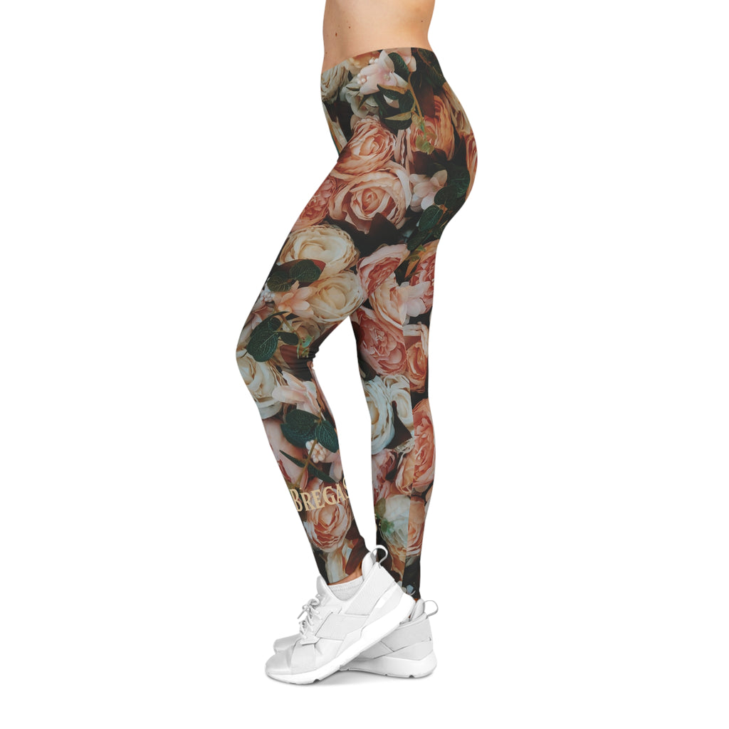 Leggings, Bohemian Garden Roses, Non Dating Cool. Made in the USA.