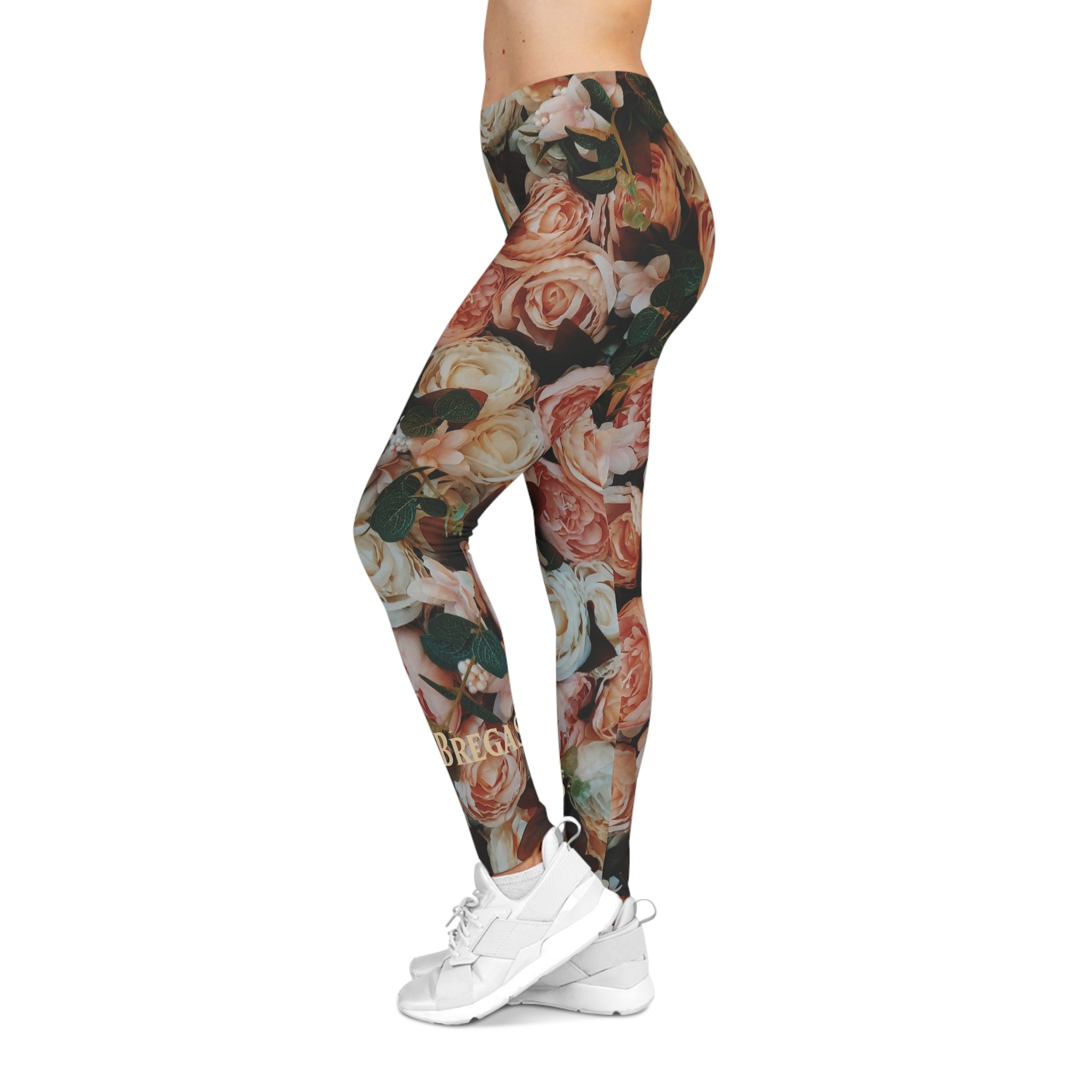 Leggings, Bohemian Garden Roses, Non Dating Cool. Made in the USA.