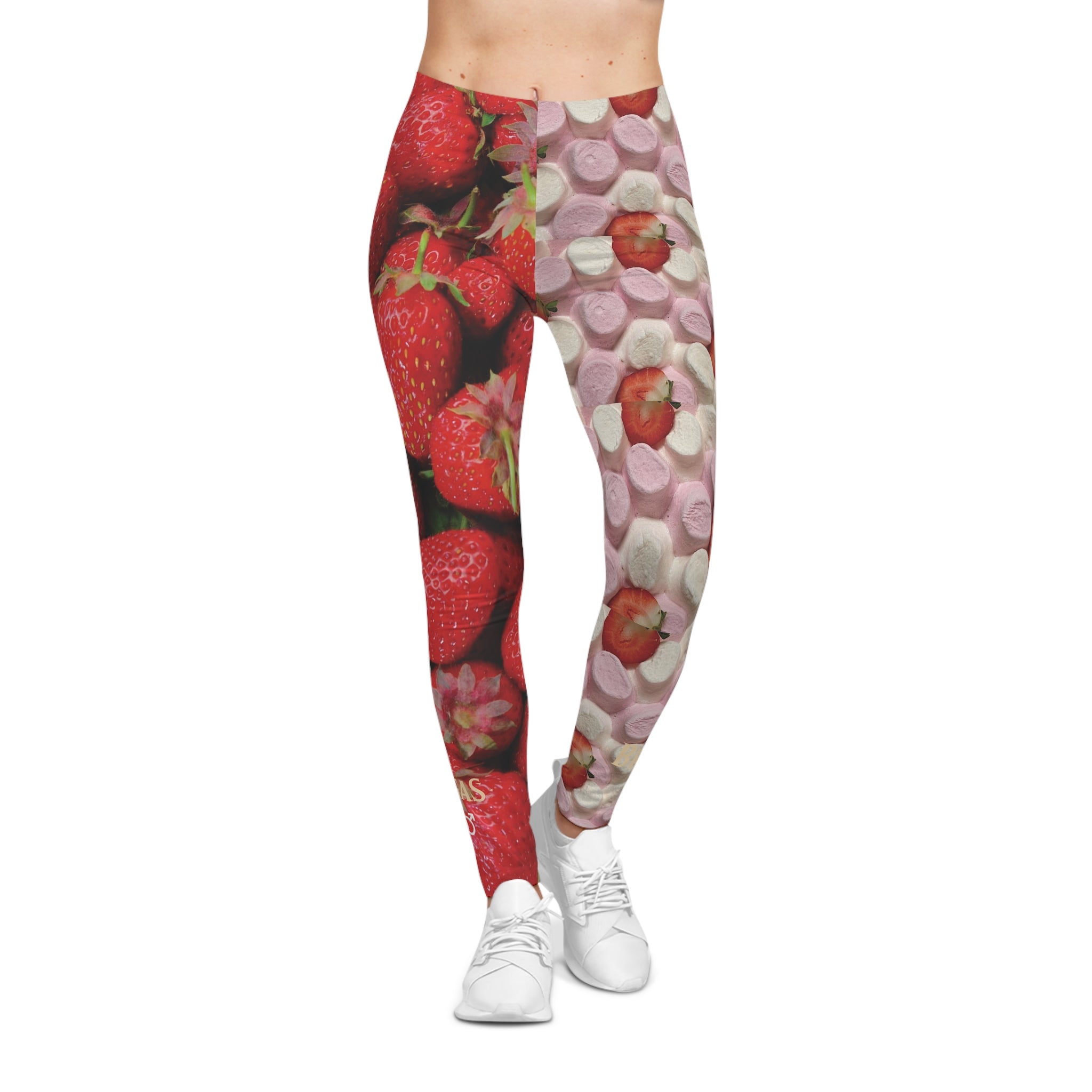 Leggings, Strawberries and marshmallows, Bisexual. Made in the USA.