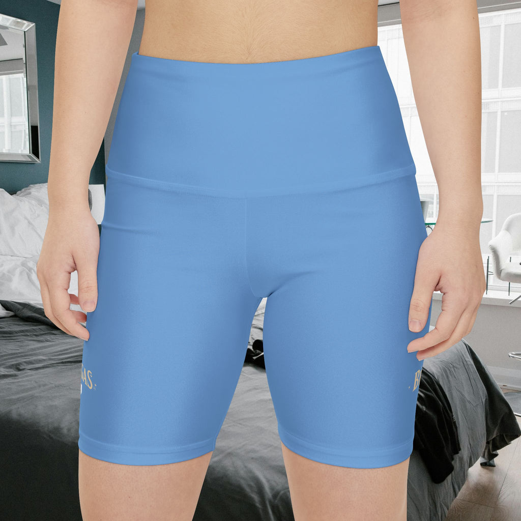 Workout Shorts, Light Blue, W4M. Made in the USA.