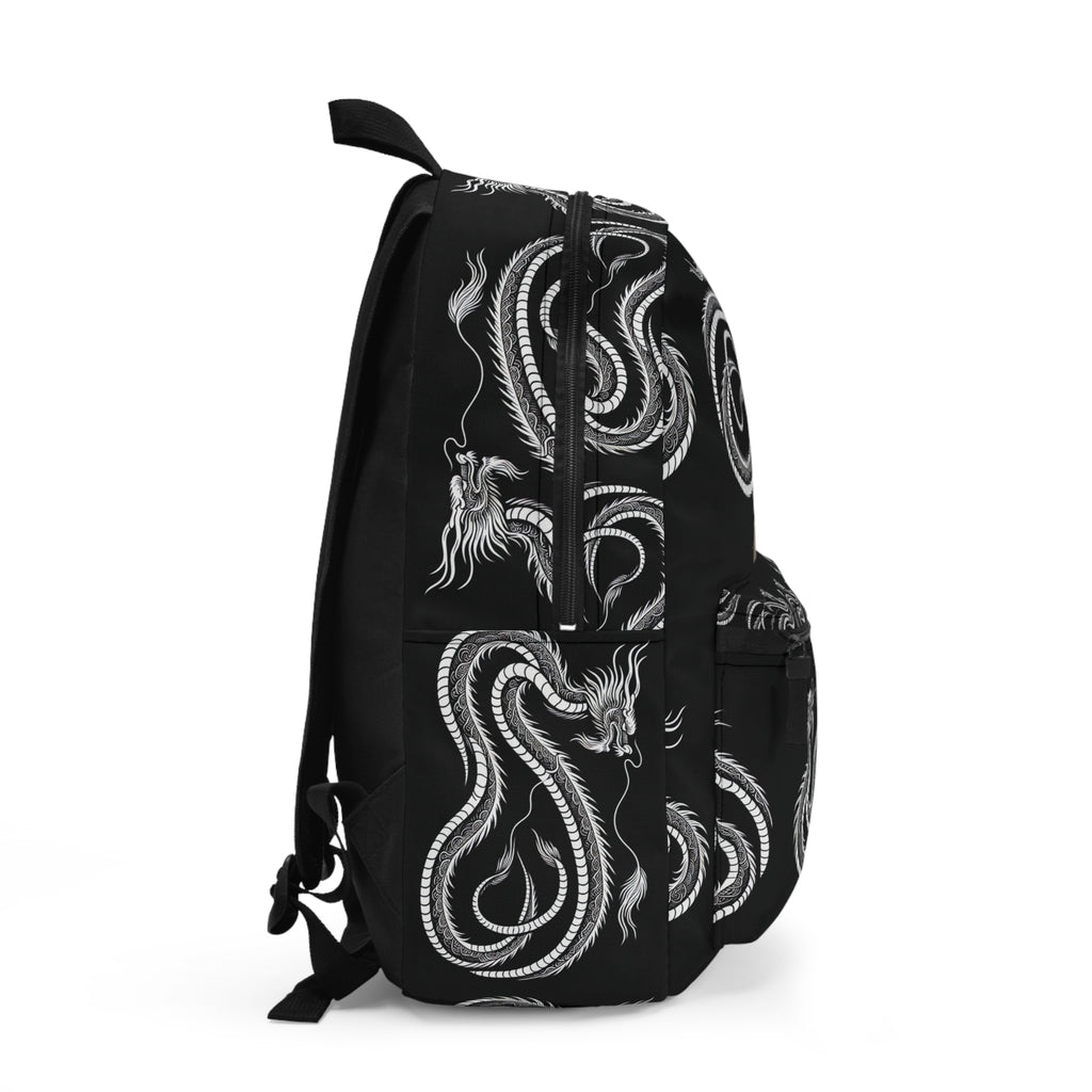 Backpack,  White spirit Dragon, 龍之靈 Dragon Spirit Ancient Chinese text