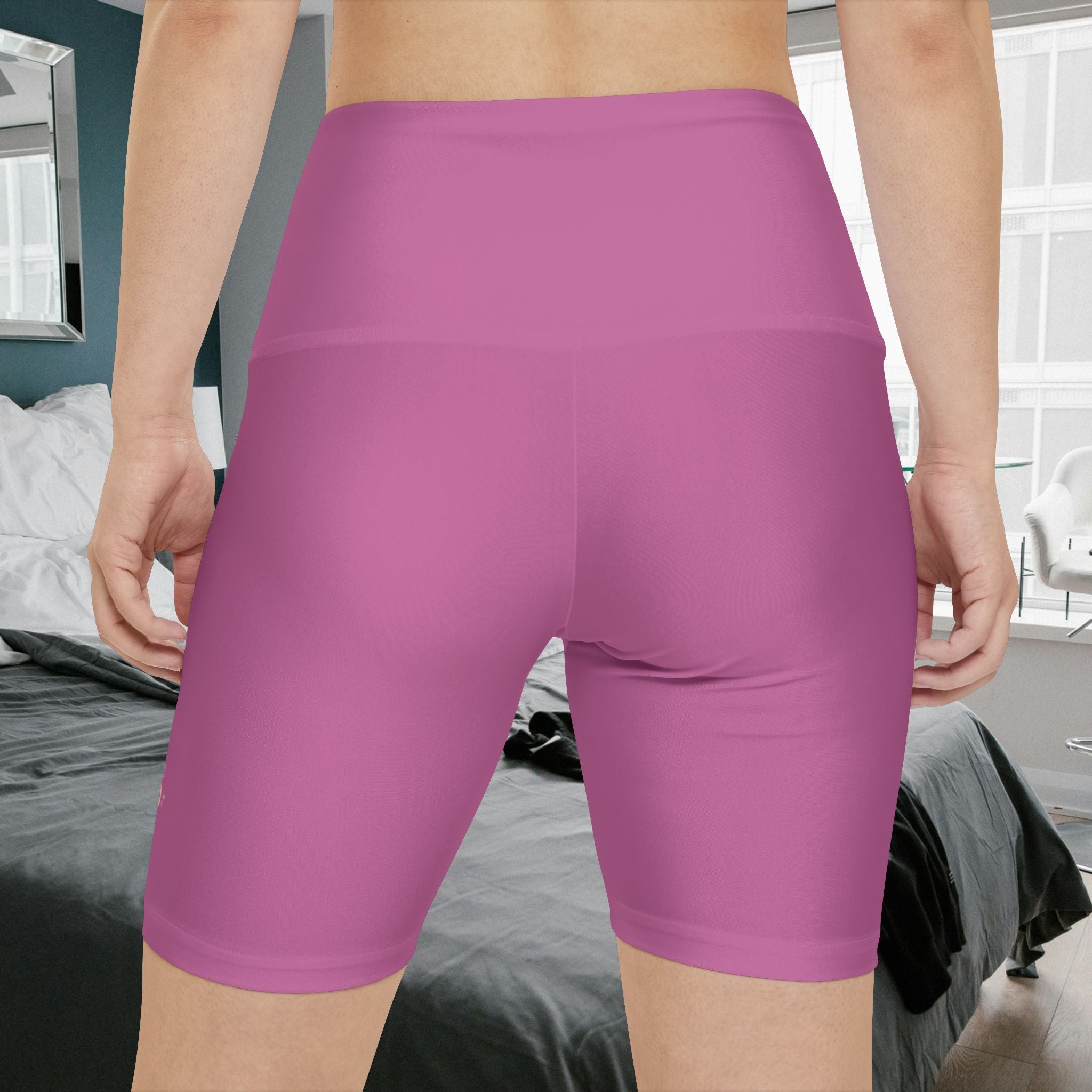 Workout Shorts, Light Pink, W4M. Made in the USA.