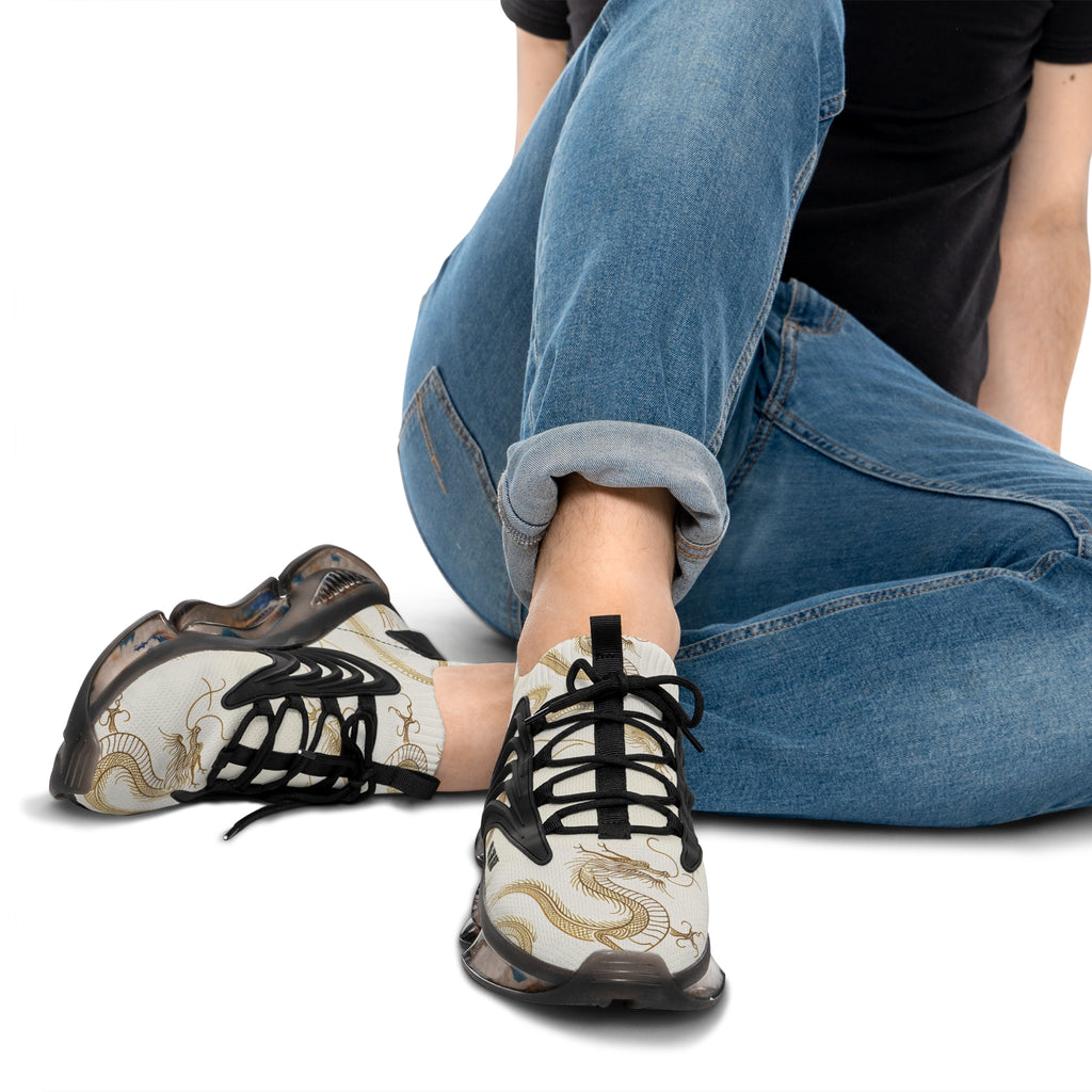 Women's Sneakers, Golden Dragon, with 幸運龍 Lucky Dragon Chinese text