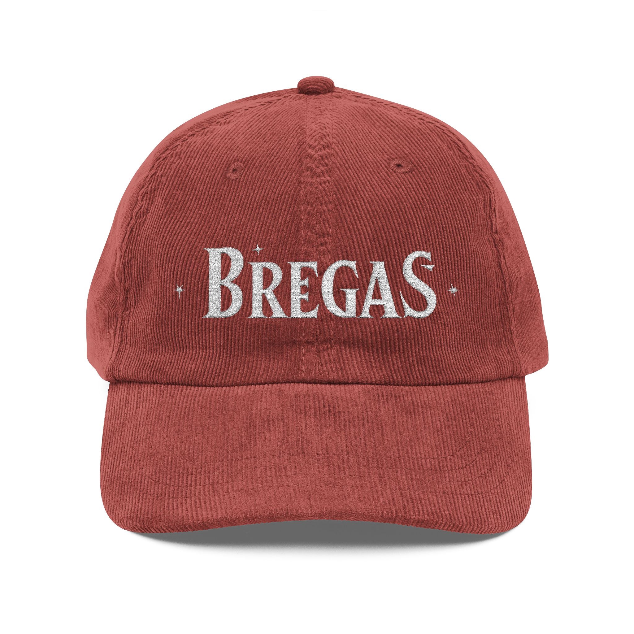 Vintage Corduroy Caps, silver Embroidery, Bregas logo