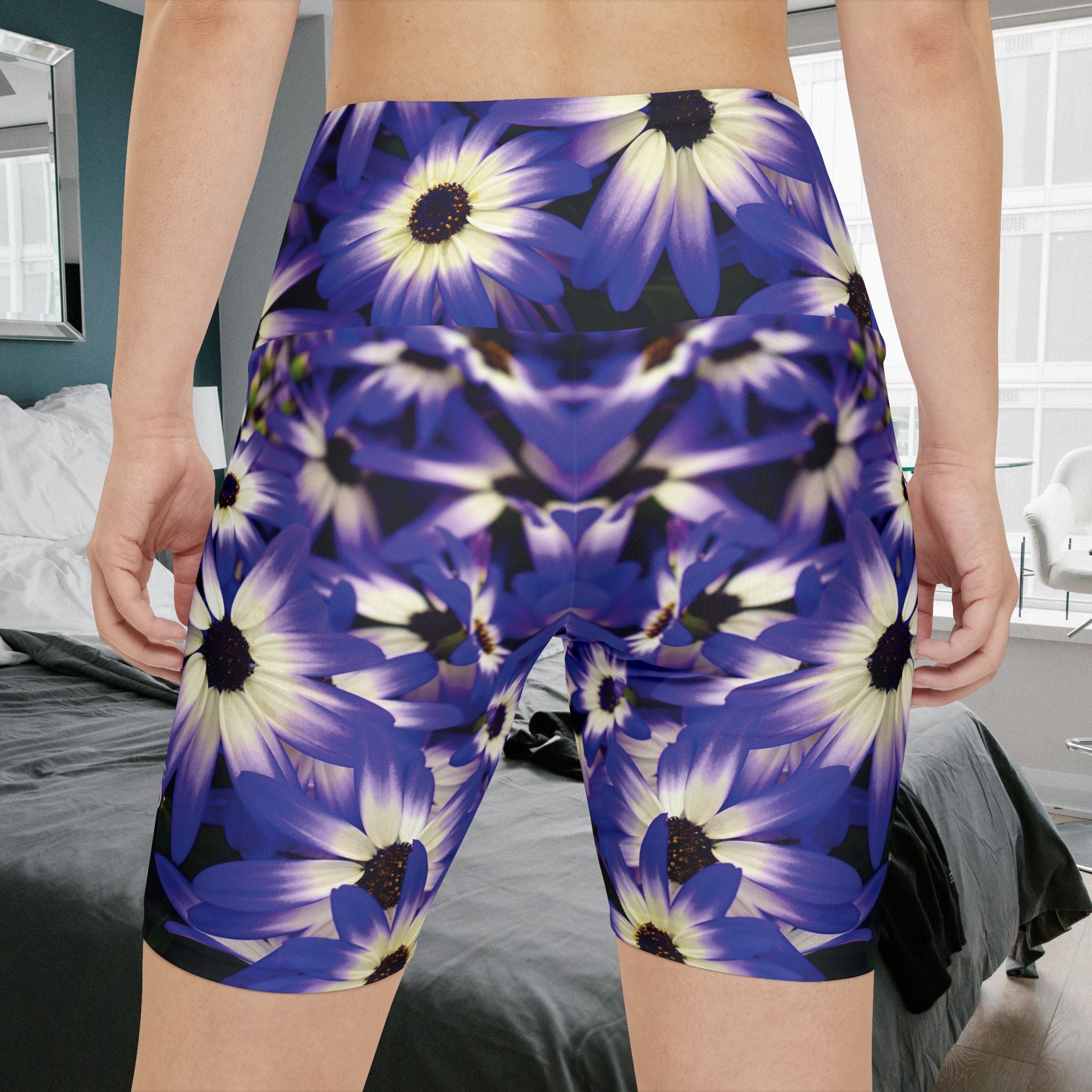 Workout Shorts, Purple Petunia, W4W. Made in the USA.