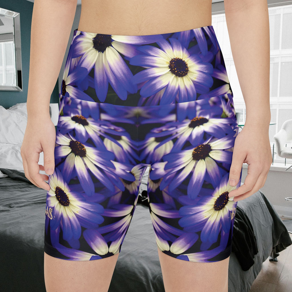 Workout Shorts, Purple Petunia, W4M. Made in the USA.