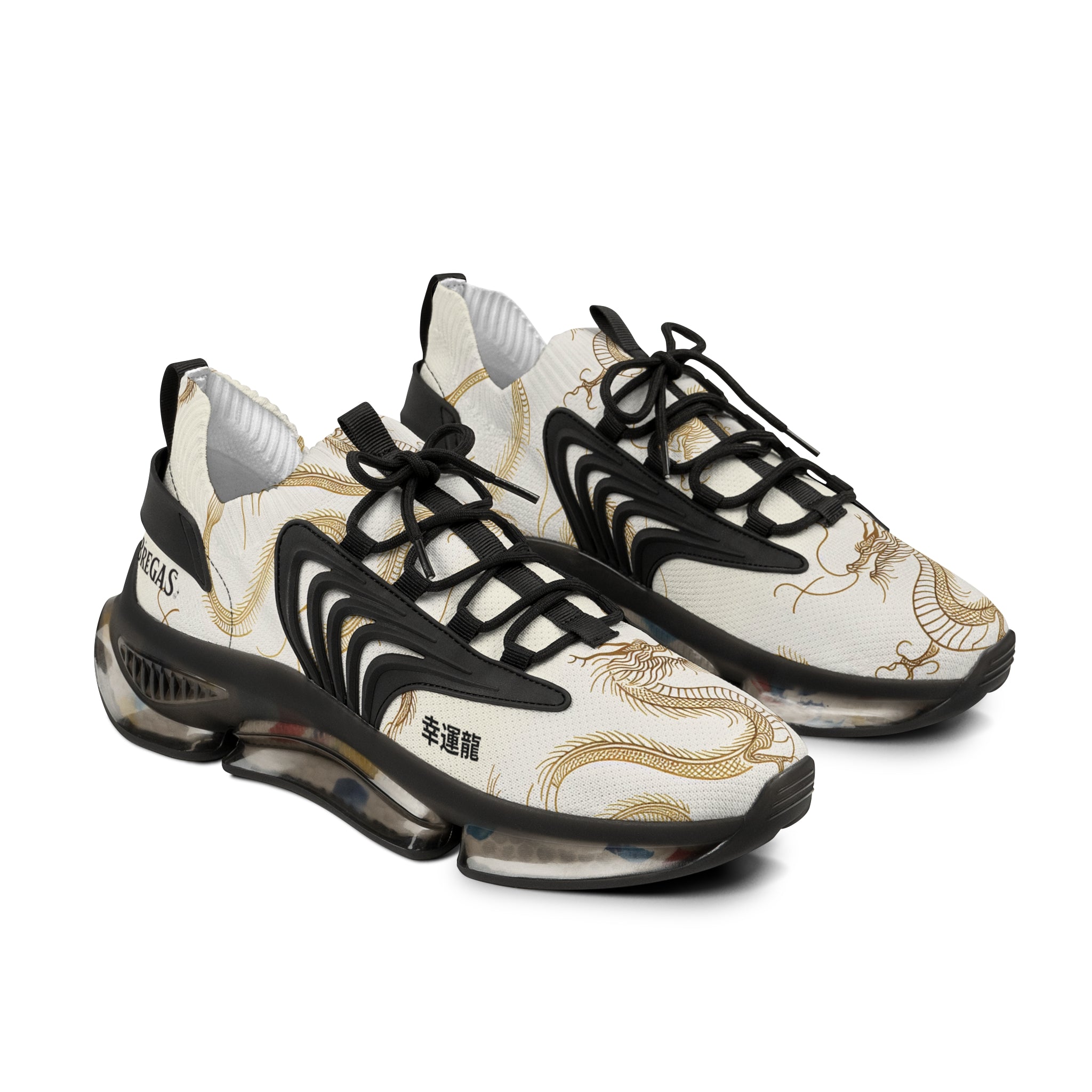 Women's Sneakers, Golden Dragon, with 幸運龍 Lucky Dragon Chinese text