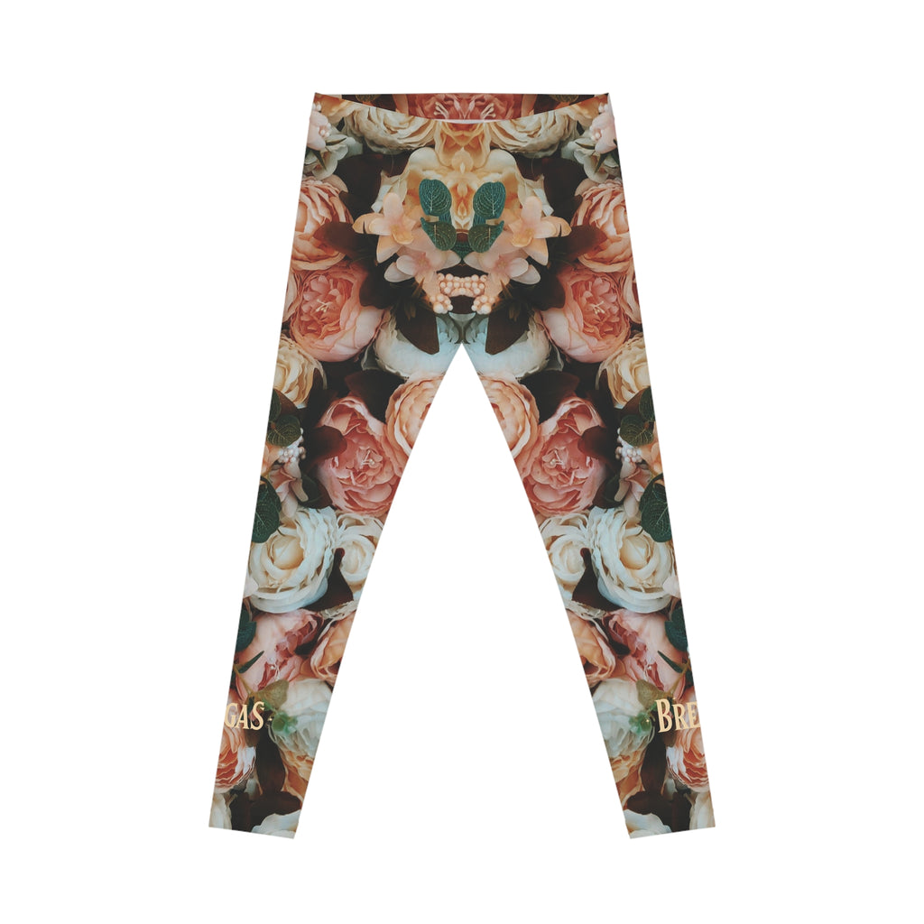 Leggings, Bohemian Garden Roses, Non Dating Cool. Made in the USA.