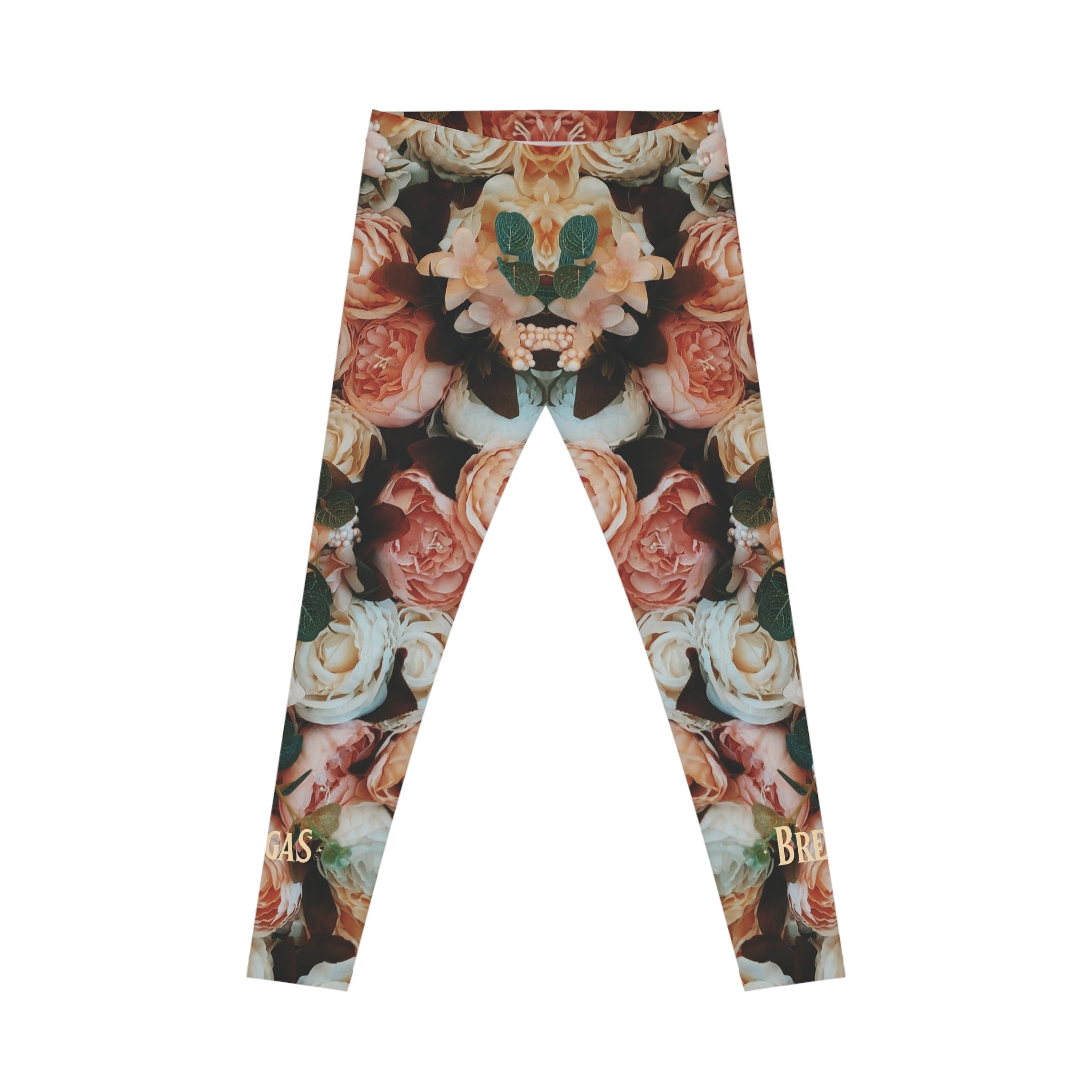 Leggings, Bohemian Garden Roses, Non Dating Cool. Made in the USA.
