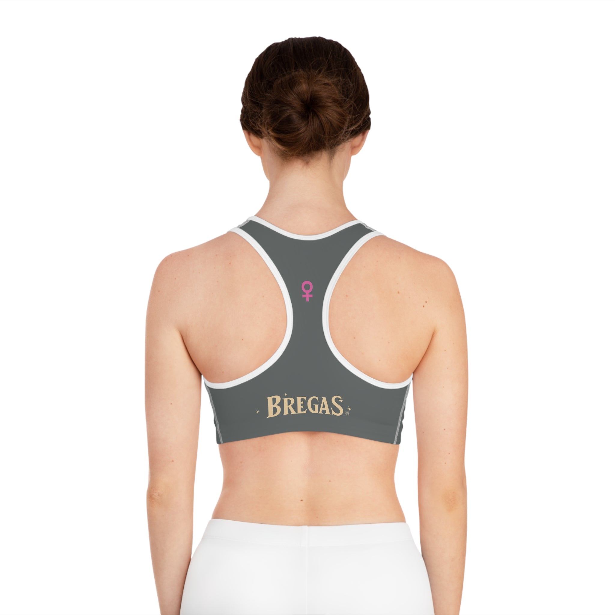 Sports Bra, Dark Grey, W4W. Made in the USA.