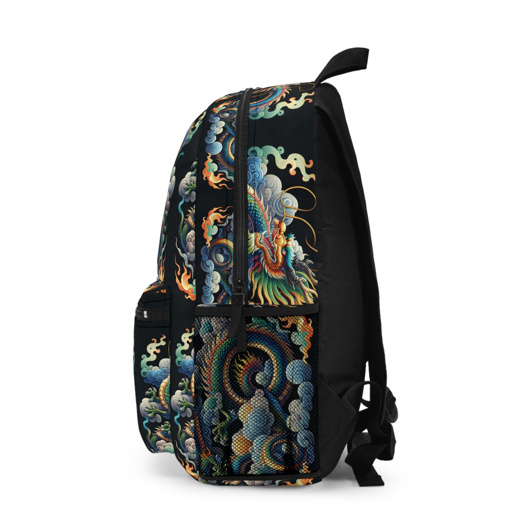 Backpack,  Blue Dragon God, 保護 Dragon protection Traditional Chinese text