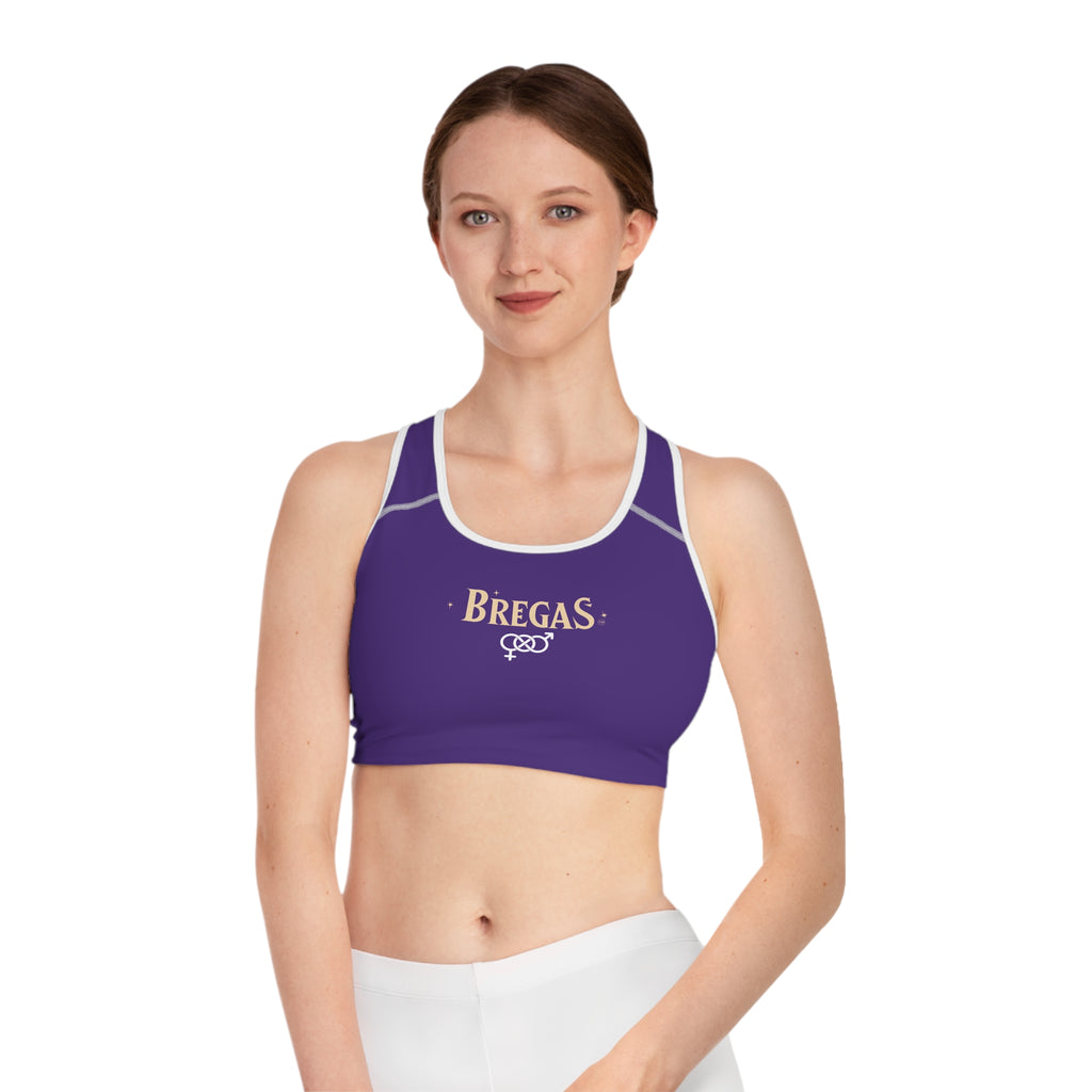 Sports Bra, Purple, Bisexual. Made in the USA.