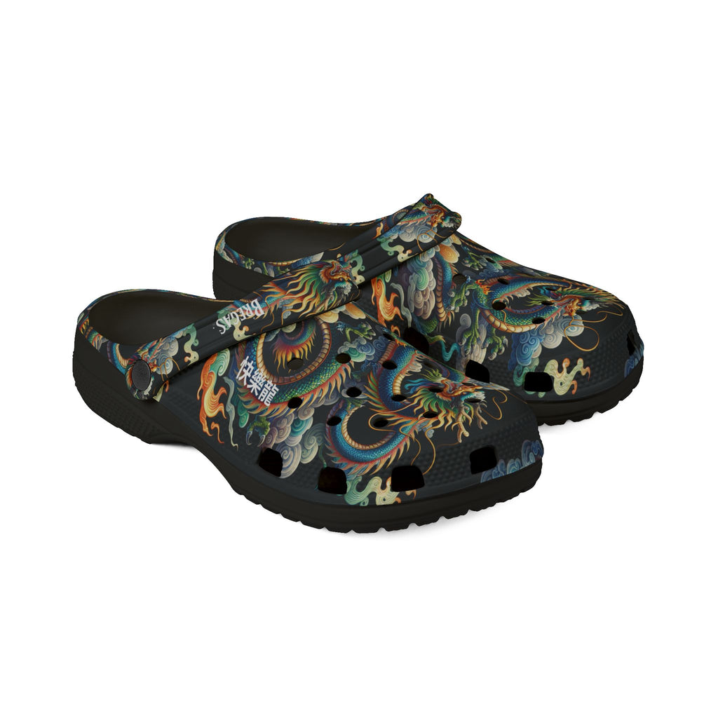 Clogs, Blue Dragon God, 快樂龍 Happy Dragon traditional Chinese text