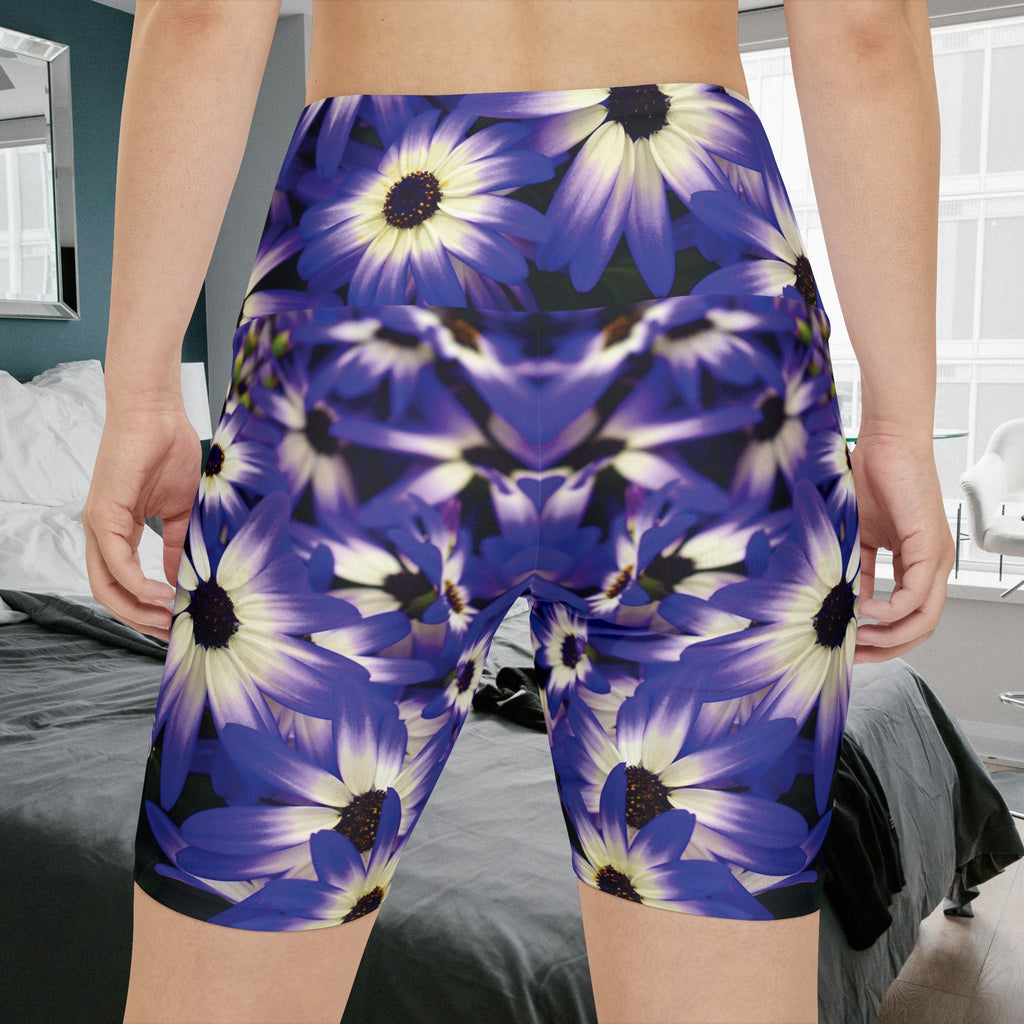 Workout Shorts, Purple Petunia, W4M. Made in the USA.