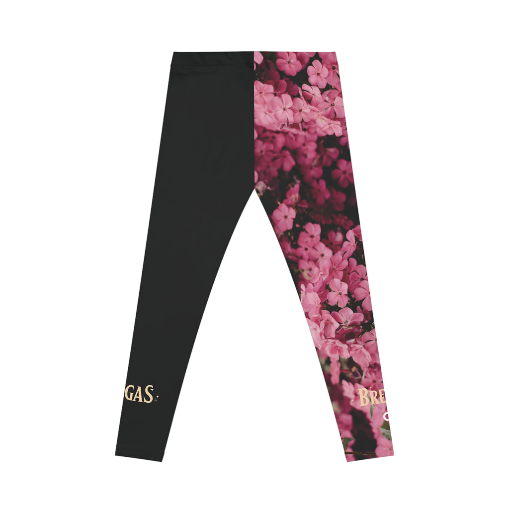 Leggings, Pink flowers & Butterfly, W4M. Made in the USA