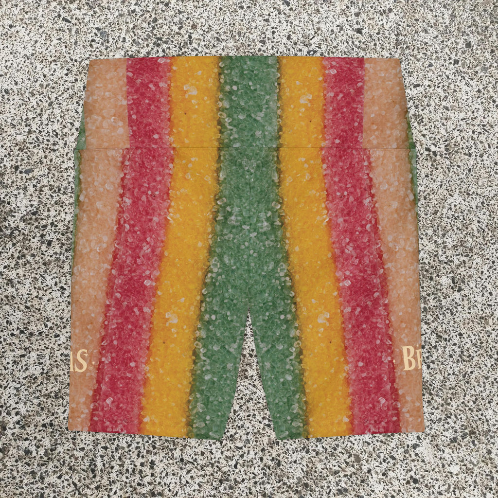 Workout Shorts, Striped Candy, Non Dating Cool. Made in the USA.