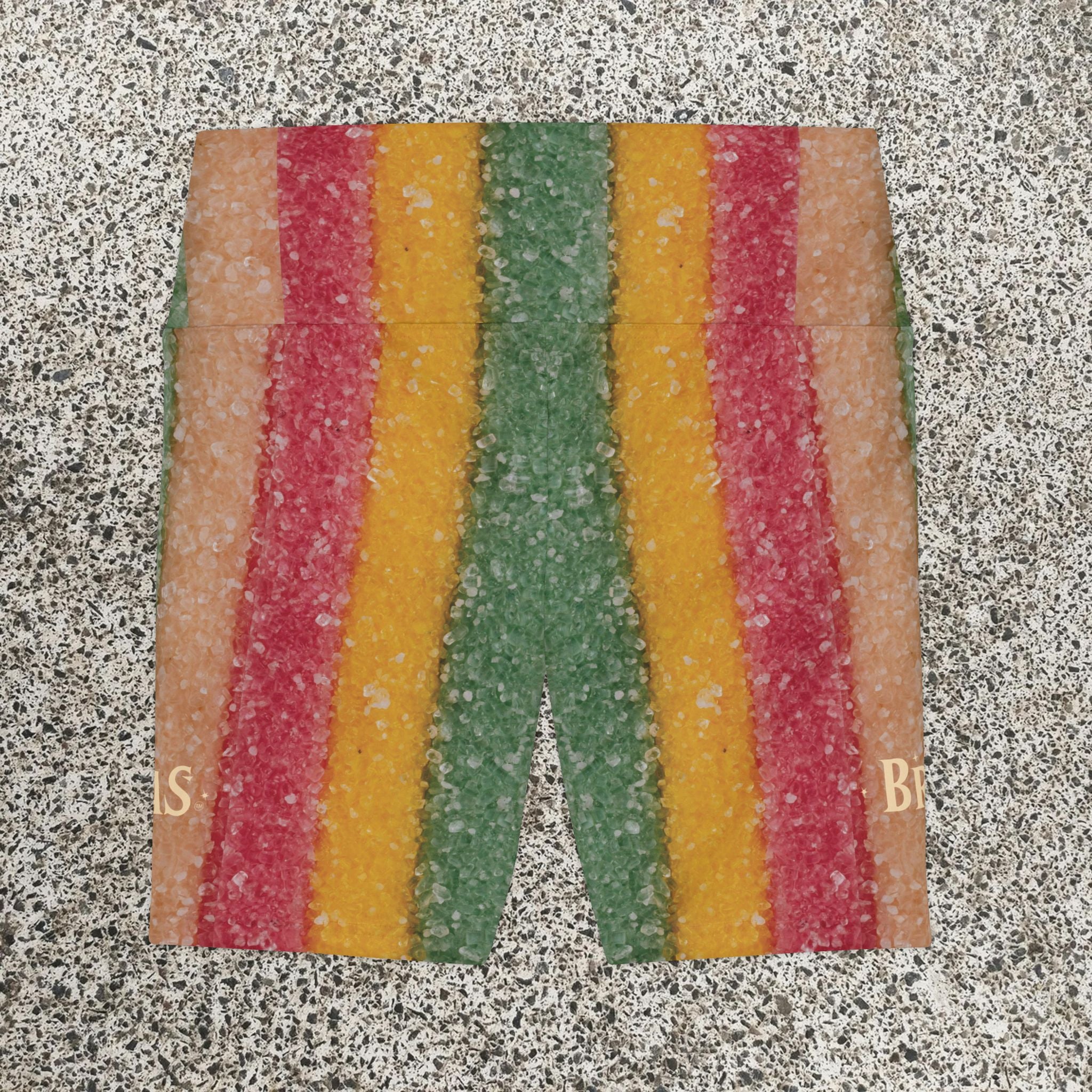 Workout Shorts, Striped Candy, Non Dating Cool. Made in the USA.