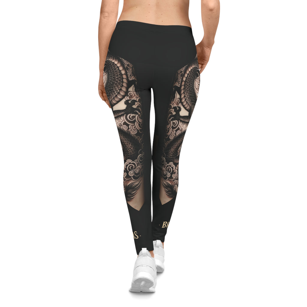 Leggings, Fierce Dragon tattoo double leg, Non Dating Cool