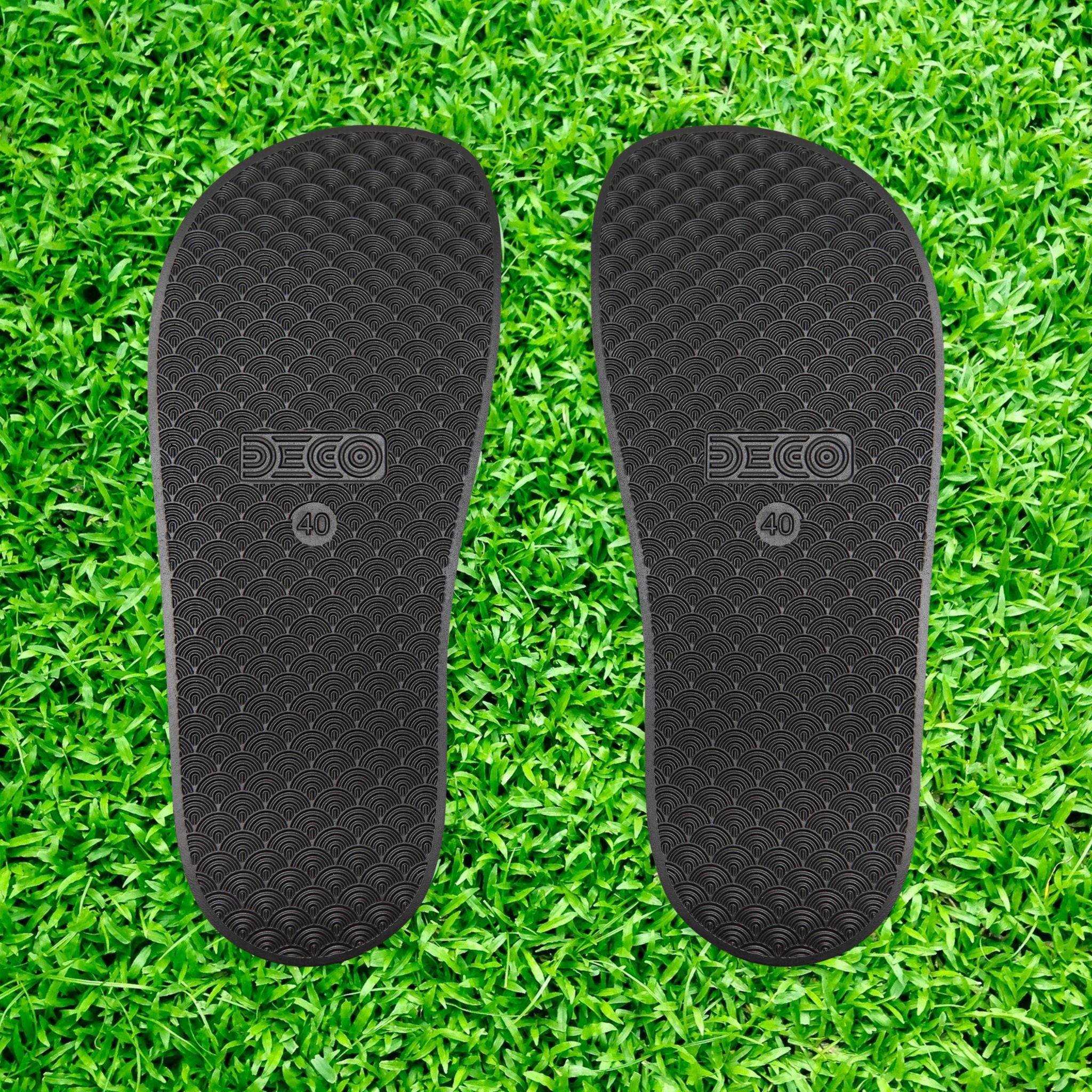 Golden Dragon Women's custom Slides with a 幸運龍 Lucky Dragon traditional Chinese text blessing