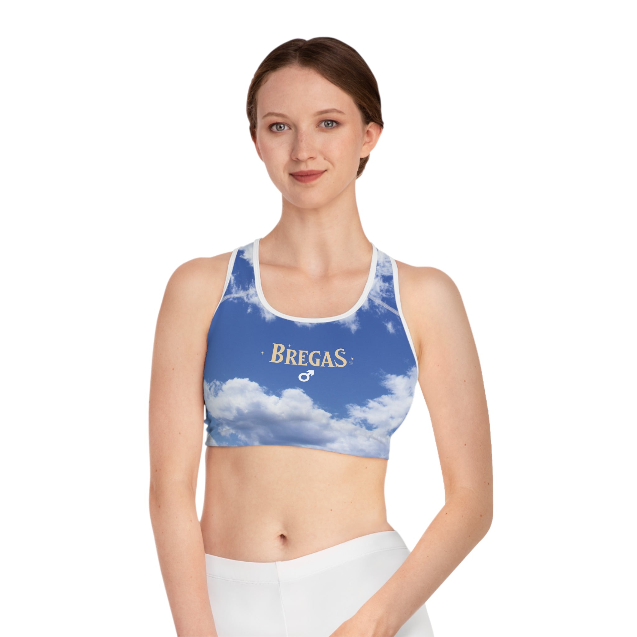 Sports Bra, Blue sky and Fluffy Clouds, Women for men