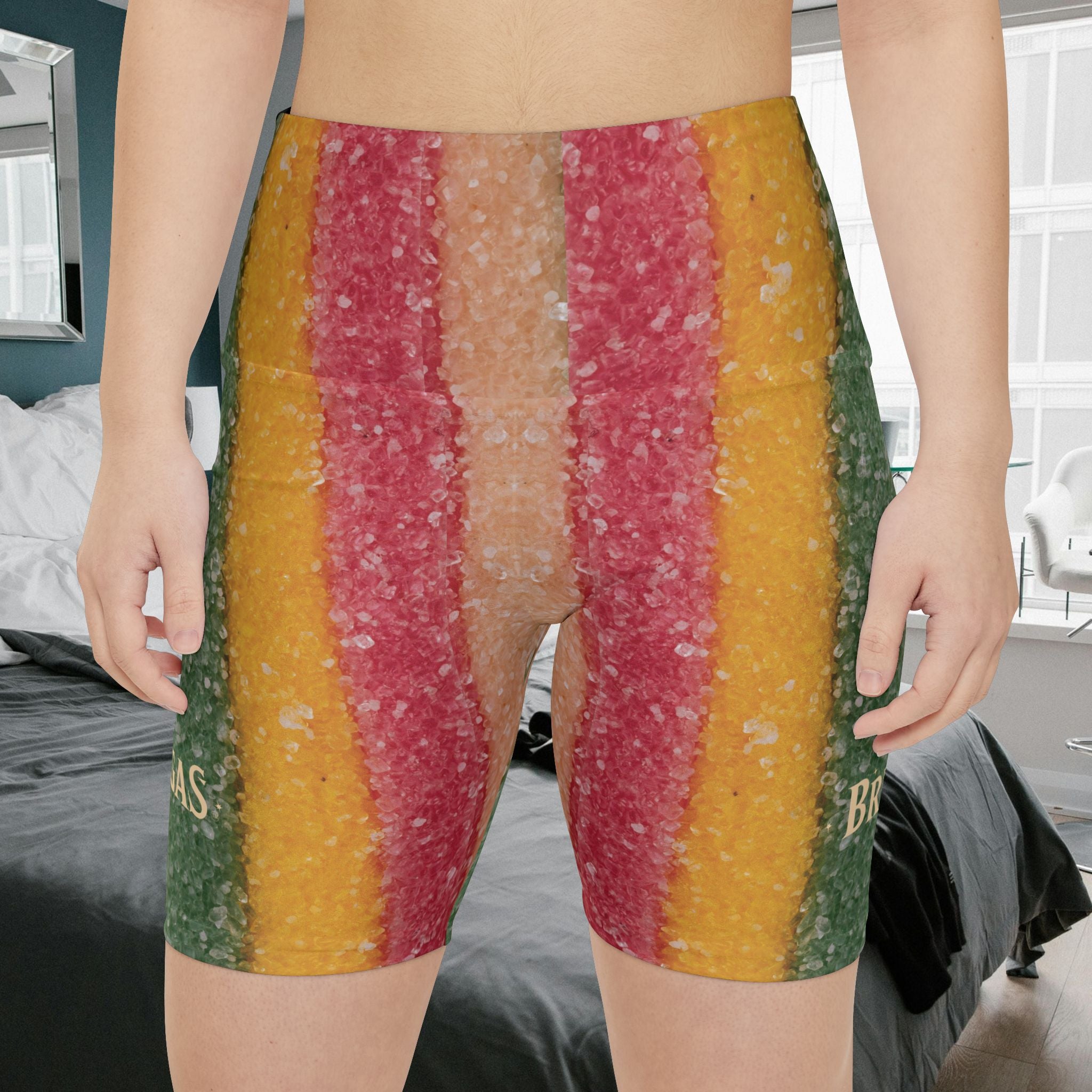 Workout Shorts, Striped Candy, Non Dating Cool. Made in the USA.