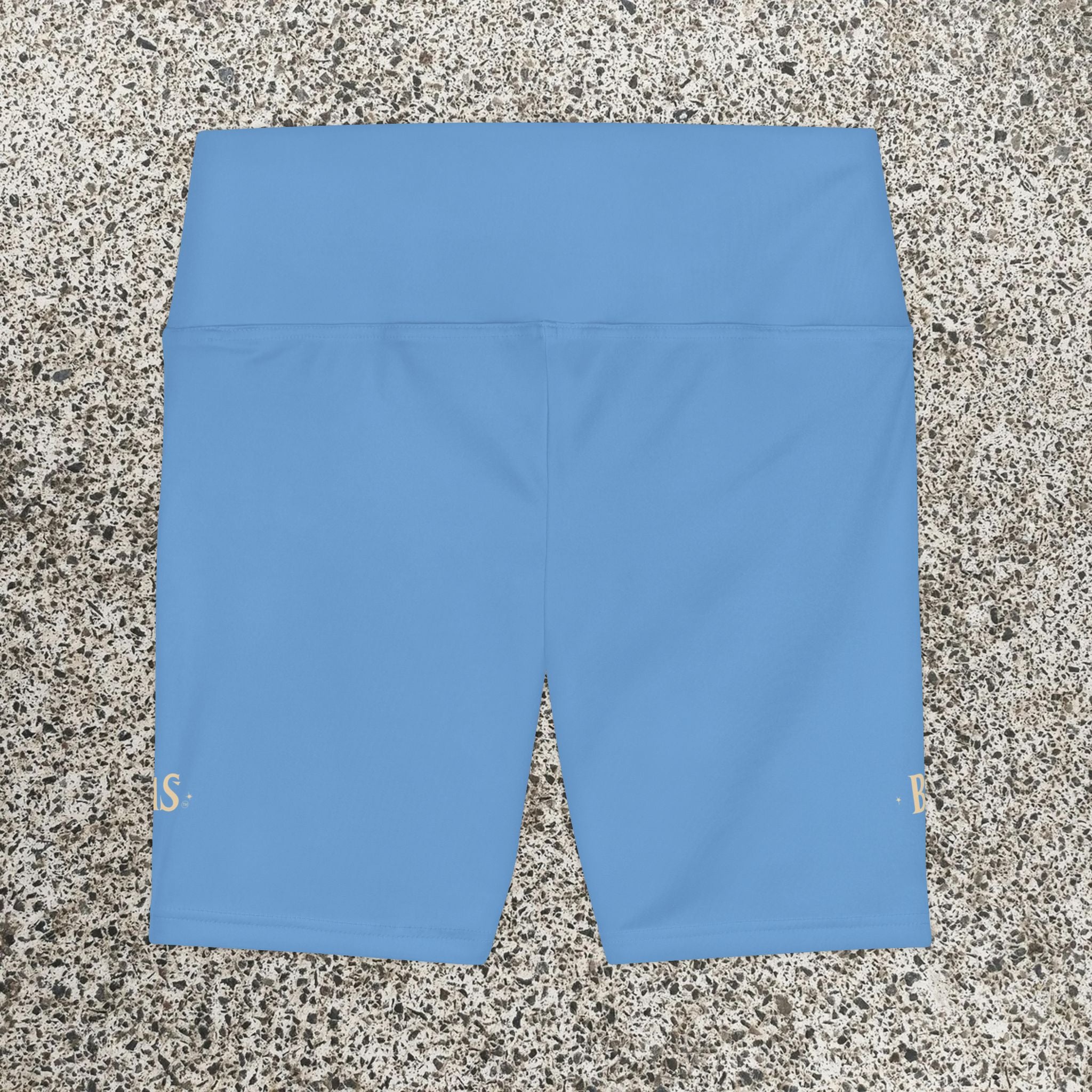 Workout Shorts, Light Blue, W4M. Made in the USA.