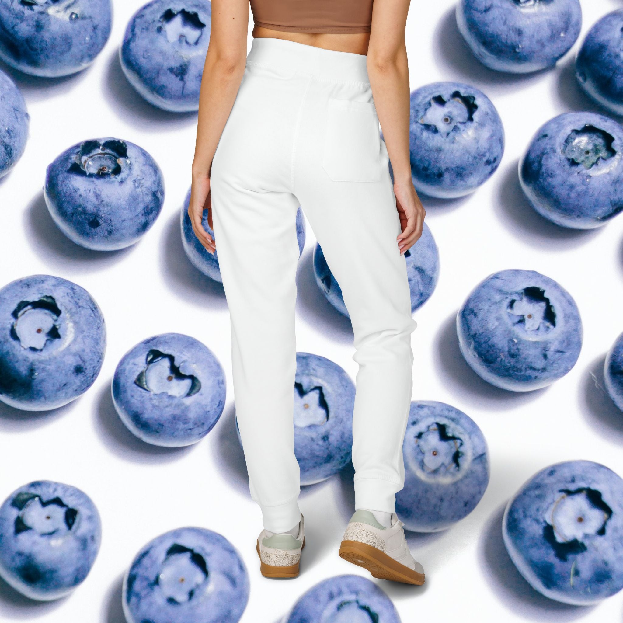 Fleece Sweatpants with silver Embroidered Bregas logo, Sweatpants for Women and Men