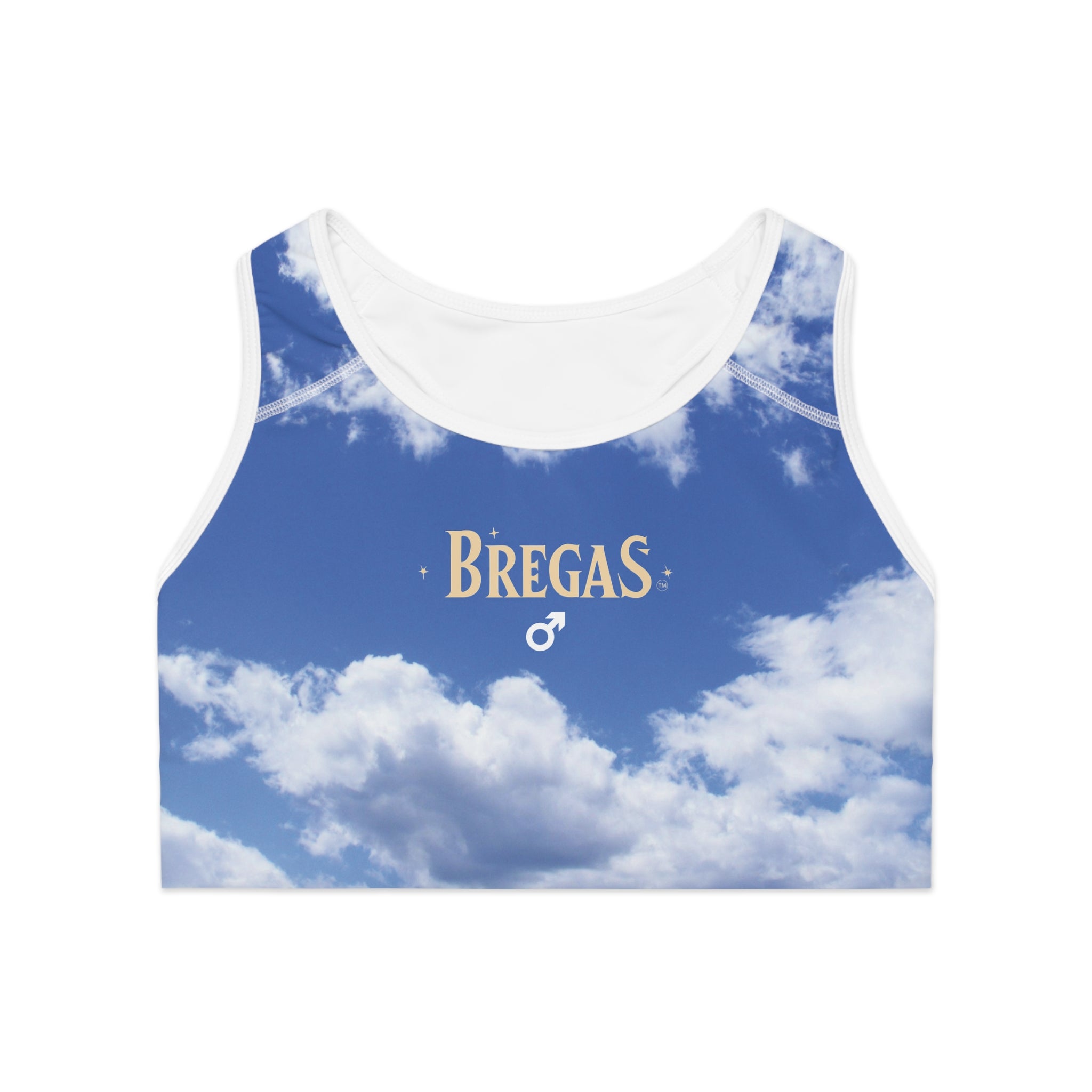 Sports Bra, Blue sky and Fluffy Clouds, Women for men