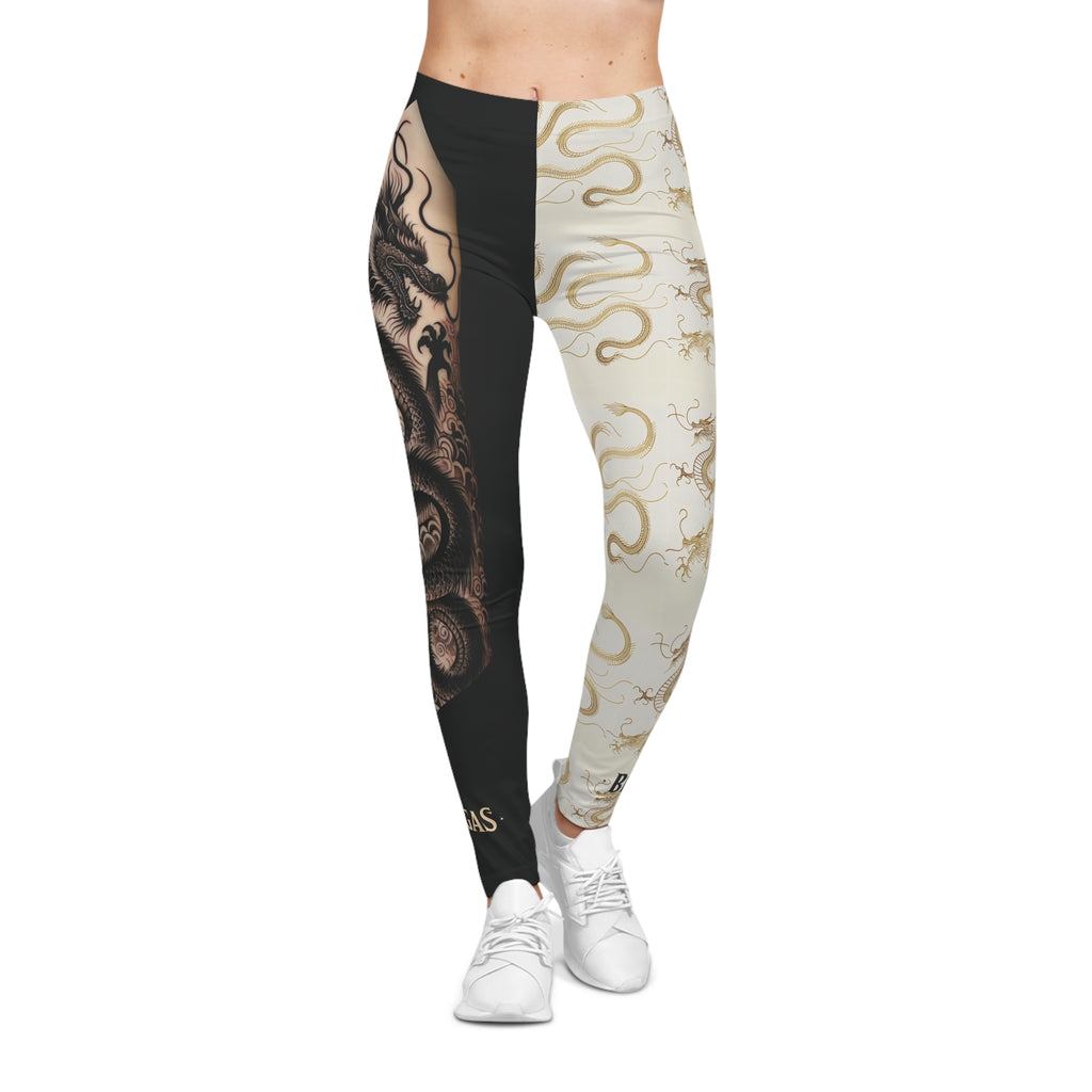 Leggings, Fierce Dragon tattoo & lucky Golden Dragon design