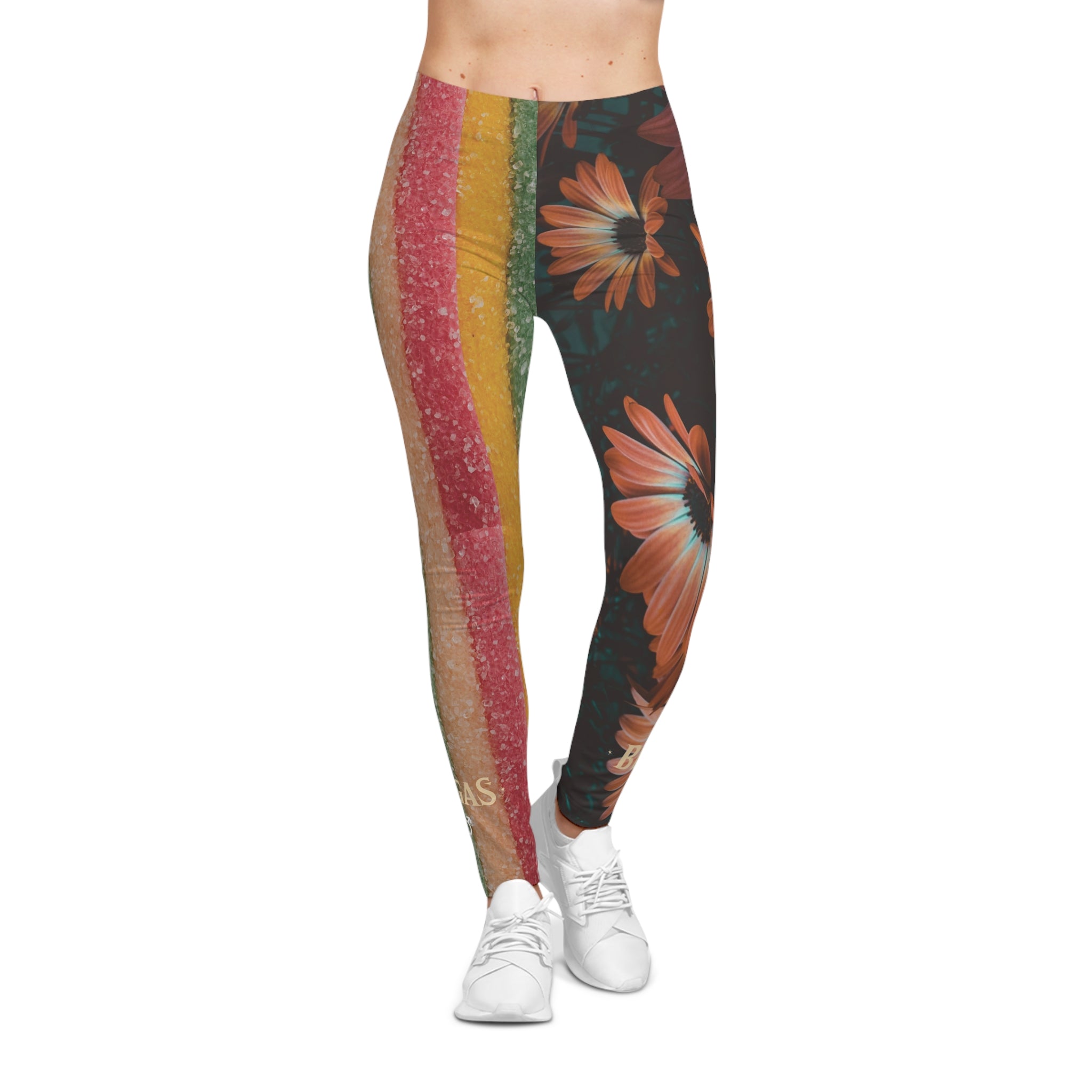 Leggings, Striped Candy and Vintage Red Daisies. Bisexual. Made in the USA.